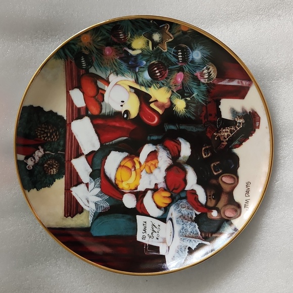 Vintage Ltd Edition Garfield Collectible Christmas Plate Danbury Mint - Picture 1 of 4